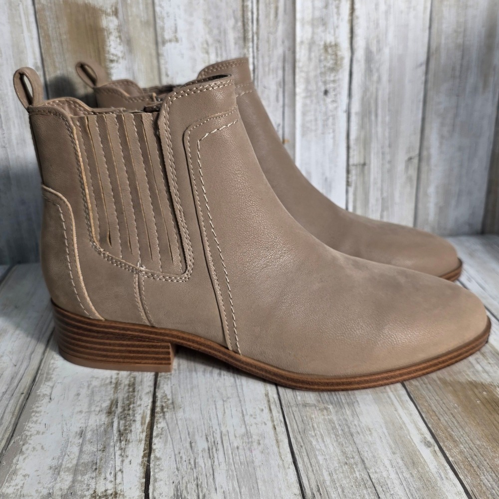 MIA Aulora Taupe Ankle Boots Womens 7.5 M Low Block Heel Booties MH2546SC - Picture 3 of 9